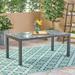 Crane Outdoor Tempered Glass Dining Table with Aluminum Frame Gray