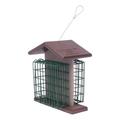 Amish-Made Double Suet Bird Feeder Eco-Friendly Poly Lumber Milwaukee Brown/Weathered Wood