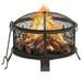 vidaXL Rustic Fire Pit with Poker 26.6 XXL Steel