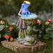 Solar Lighted Girl Children Statue - Outdoor Garden Accent