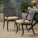 Brody Outdoor Cast Aluminum Dining Chair with Cushion Set of 2 Antique Matte Black Tuscany