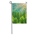 LADDKE Green Tree Forest Beautiful Bird Eye View on Fresh Pines Garden Flag Decorative Flag House Banner 28x40 inch