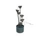 35 Chrome Black Metal Lily Flower Pouring Into Bucket Fountain with 5-Watt LED