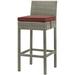 Modern Contemporary Urban Design Outdoor Patio Balcony Garden Furniture Bar Side Stool Chair Rattan Wicker Red Gray