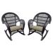 Jeco Santa Maria Wicker Patio Rockers with Optional Cushion - Set of 2