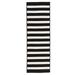 Colonial Mills 2.5 x 4 Black and White Striped Handcrafted Rectangular Outdoor Reversible Area