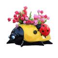 Resin Ladybugs Flower Pot Garden Decorations Simulation Animal Ladybugs Flower Pot Outdoor and Garden Decor Patio Yard Planter Flower Pot Indoor or Outdoor Decorations (Yellow)