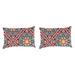 Jordan Manufacturing 12 x 18 Medlo Sonoma Multicolor Medallion Rectangular Outdoor Lumbar Throw Pillow (2 Pack)