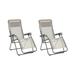 Lafuma Futura Zero Gravity Outdoor Steel Lawn Recliner Chair Seigle (2 Pack)