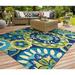 Couristan Covington Rip Tide Ocean-Green Indoor / Outdoor Area Rug 5 6 x 8