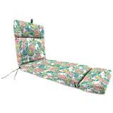 Jordan Manufacturing 72 x 22 Via Garden Multicolor Tropical Rectangular Outdoor Chaise Lounge Cushion with Ties and Hanger Loop