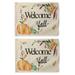 ThisWear Fall Decor Welcome Fall Pumpkin Yard Flag Fall Garden Flag 2 Pack Horizontal House Flags Multi