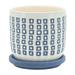 Sagebrook Home 5 Tiny Squares Planter With Saucer Blue Round Ceramic Contemporary 5 H Square