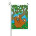 ECZJNT Cartoon Animals Cute Lazy Sloth Hangs Tree Branch Smiles Garden Flag Outdoor Flag Home Party Garden Decor 12x18 Inch