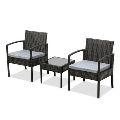 XIZZI Patio Furniture Sets Clearance,Outdoor Furniture,All Weather Wicker  Patio Set with High Back Sofa(5PCS, Navy Blue)