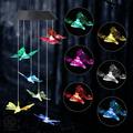 Luxtrada Solar Changing Color Hummingbird/Butterfly/Seashell/Dragonfly Wind Chime Solar Powered LED Hanging Lamp Windchime Light for Outdoor Indoor Gardening Yard Pathway