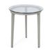 Caris Outdoor Modern Side Table with Tempered Glass Top Gray