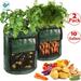 Deago 2 Pack 10 Gallon Garden Potato Grow Bags DIY Planter Bags PE Cloth Planting Container Bag with Handles Access Flap for Carrot Onion Vegetables