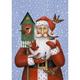 Toland Home Garden Birdhouse Santa Winter Christmas Flag Double Sided 28x40 Inch