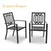 MF Studio Set of 2 Outdoor Patio Dining Chairs Modern Metal Armchairs Black