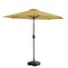 9 Ft Outdoor Patio Market Table Umbrella with Square Plastic Fillable Base Beige