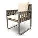 Source Furniture Scorpio Aluminum Frame Patio Dining Arm Chair in Gray