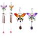 Ludlz Glass Butterfly Bell Clock Pendant Wind Chime Tube Home Garden Door Wall Decor