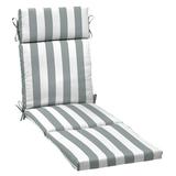 Arden Selections Outdoor Chaise Lounge Cushion 72 x 21 Stone Grey Cabana Stripe