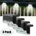 LIGHTSMAX 4 Pcs Solar Deck Lights Black Finished Waterproof Led Solar Lamp for Outdoor Pathway Yard Patio Stairs Step and Fences. (White)