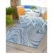 Unique Loom Pool Indoor/Outdoor Modern Rug Blue/Ivory 7 1 x 10 Rectangle Abstract Modern Perfect For Patio Deck Garage Entryway