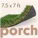 ALLGREEN Porch 7.5 x 7 Feet Artificial Grass for Pet Deck Balcony Indoor/Outdoor Area Rug