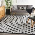 Nourison Aloha Indoor/Outdoor Geometric Modern Black White 9 6 x 13 Area Rug (10 x 13 )