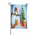 ECZJNT A room with a fireplace and Christmas tree Outdoor Flag Home Party Garden Decor 12x18 Inch