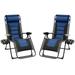 Sun-Ray 2pc Padded Zero Gravity Chair Set - Blue & Black