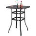 Easyfashion Outdoor 31.5 x 31.5 x 40.5 Square Metal Bistro Table with Tabletop Black