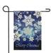 Northlight Blue and White Snowflakes Merry Christmas Outdoor Garden Flag 12.5 x 18