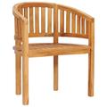 vidaXL Banana Chair Patio Dining Lounge Chair with Armrests Solid Wood Teak
