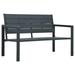 Dcenta Garden Bench HDPE Patio Porch Chair Seat with Backrest and Armrest Steel Frame Outdoor Bench Gray for Backyard Balcony Lawn Furniture 47.2 x 25.2 x 30.7 Inches (W x D x H)