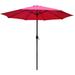 Oakland Living 9 ft. Metal Framed Umbrella with Crank & Tilt System - Red Color Top & Black Pole