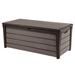 Keter Brushwood 120 Gallon Resin Outdoor Deck Box for Yard Tools Brown