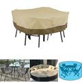 Tophomer Patio Furniture Covers Outdoor Round Table & Chairs Set Protective Water- Beige (93 *23 H)