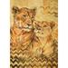 Toland Home Garden Hand Painted Lioness And Cub Lion Flag Double Sided 12x18 Inch