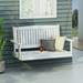 Noble House Tambora Outdoor Slatted Backrest Acacia Wood Porch Swing in White