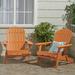Magnolia Outdoor Acacia Wood Adirondack Chair Set of 2 Tangerine