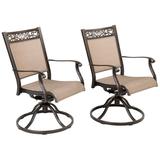 Swivel Patio Chairs Set of 2 Outdoor Dining Metal Rocker Chairs Garden Furniture