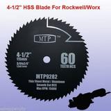 HSS 60T 4-1/2 4.5 inchMetal Circular Saw Blade for Rockwell Rk3441k Worx Compact Saw WX429L 9.5mm/ 3/8 arbor RW9282