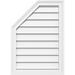 30 W x 40 H Half Octagon Top Left Surface Mount PVC Gable Vent: Functional w/ 2 W x 1-1/2 P Brickmould Frame