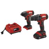 Skil CB739001 20 Volt PWRCORE20 Brushless Lithium-Ion 1/2 in. Cordless Drill Driver and 1/4 in. Hex Impact Driver Combo Kit (2 Ah)