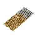 Carevas 50pcs HSS Plating Titanium Drill Bit Set Metric System 1.0-3.0mm High Speed Steel Titanium Coated Drills Bits Woodworking Wood Drilling Tool