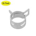 Uxcell 18mm Silver Tone Steel Band Spring Clamp for Fuel Line Silicone Hose 30 Pack